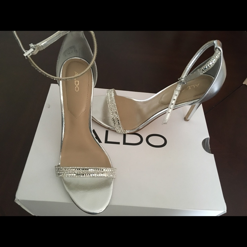 Silver Rhinestone Heels